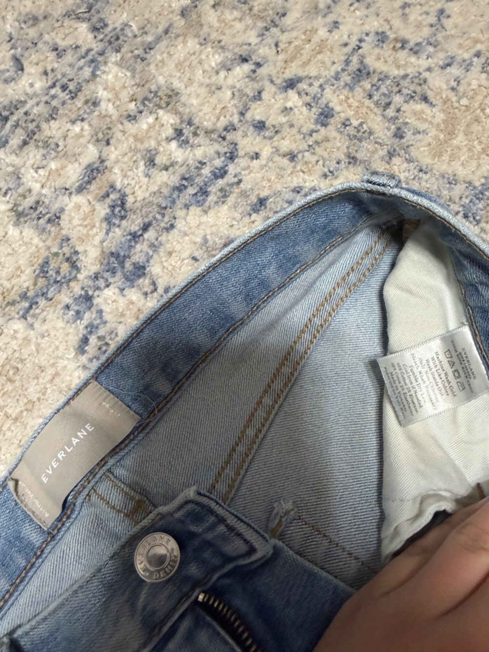 Light Blue Women's Straight Crop Jeans - Picture 2 of 4